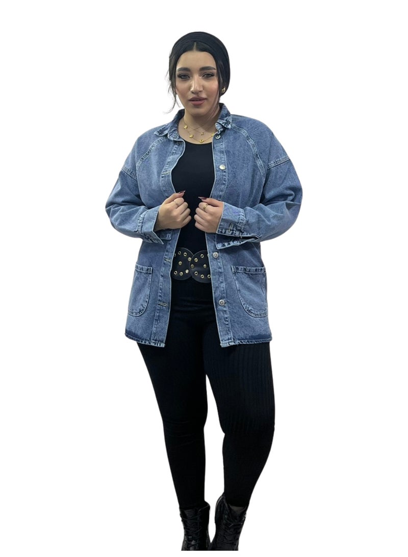 Casual Long Sleeves Denim Jacket - Image 1