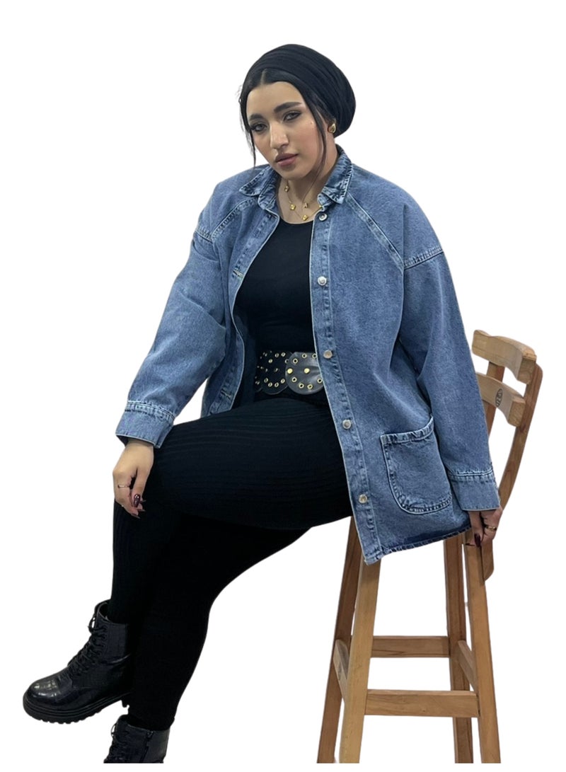 Casual Long Sleeves Denim Jacket - Image 4