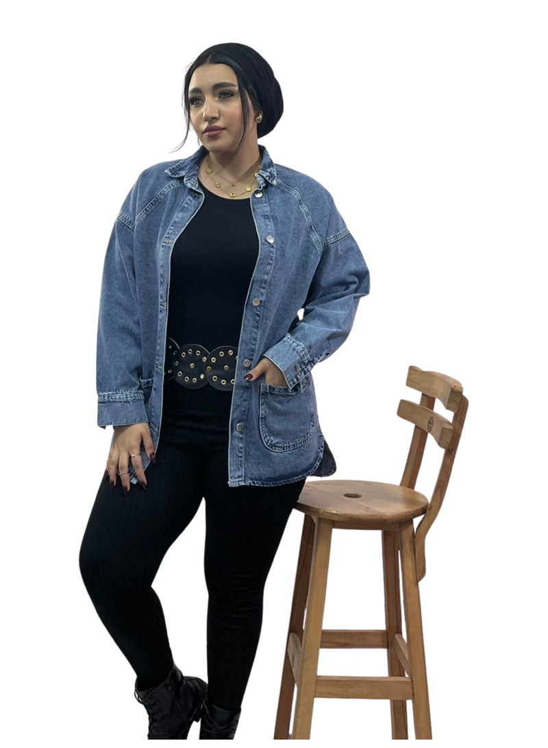 Casual Long Sleeves Denim Jacket - Image 3