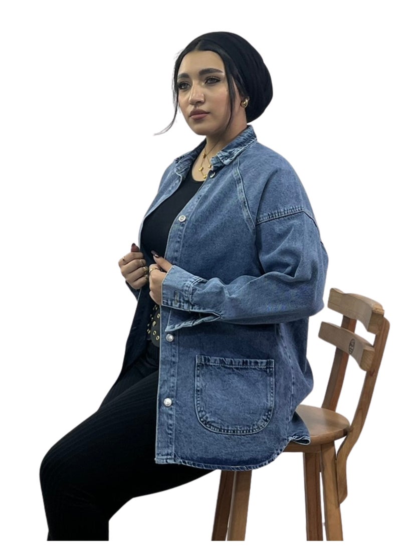 Casual Long Sleeves Denim Jacket - Image 2