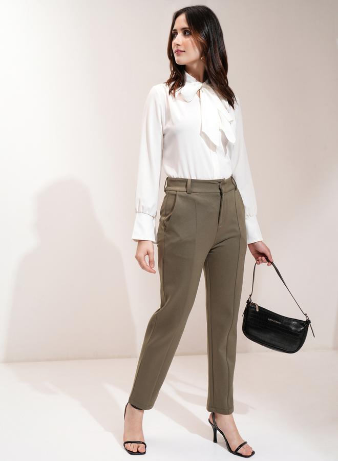 Tokyo Talkies Mid Rise Tapered Fit Trousers - Image 2