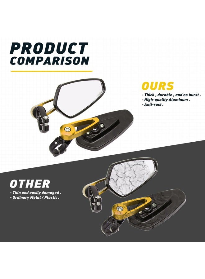 DREAMIZER Motorcycle Bar End Mirrors Universal 7/8" Handle Bar End Rear View Mirror Compatible with Honda Grom,Yamaha,Kawasaki,Ducati,Suzuki - Image 3
