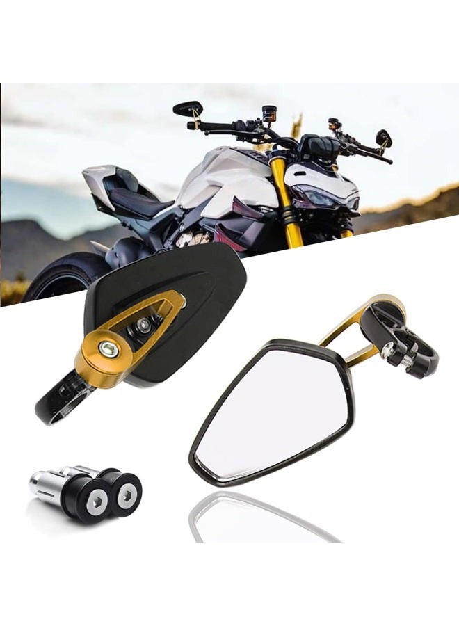 DREAMIZER Motorcycle Bar End Mirrors Universal 7/8" Handle Bar End Rear View Mirror Compatible with Honda Grom,Yamaha,Kawasaki,Ducati,Suzuki - Image 1