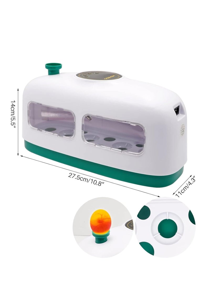 8 egg incubators for hatching eggs, temperature controlled digital egg incubator with LED lighting, poultry brooder for quail chicks (white)