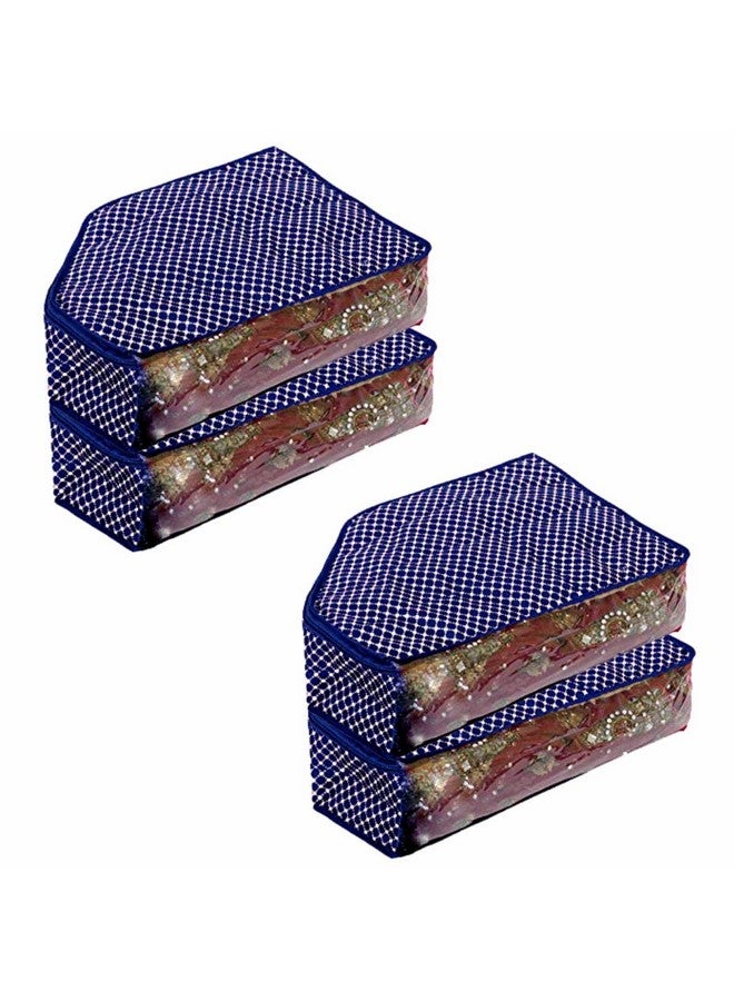 HomeStrap Homestrap Cotton Quilted Blouse Cover - Pack of 4 - Navy Blue  - Image 1