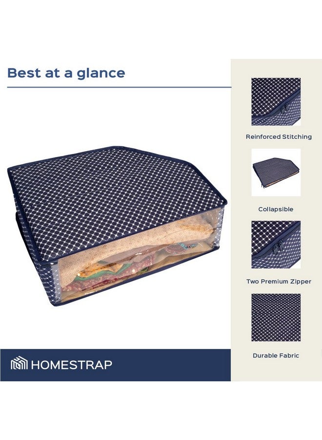 HomeStrap Homestrap Cotton Quilted Blouse Cover - Pack of 4 - Navy Blue  - Image 3