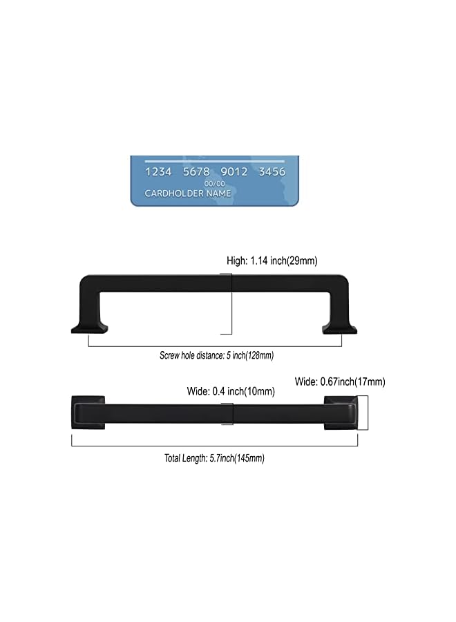 promass 5 Inch 10 Pack Kitchen Cabinet Handles Matte Black Cabinet Pulls Kitchen Cabinet Hardware Kitchen Handles for Cabinets Cupboard Handles - Image 3