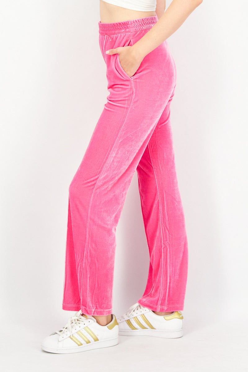 STEVE MADDEN Women Regular Fit High Rise Textured Pull-On Palazzo Pant, Pink - Image 3