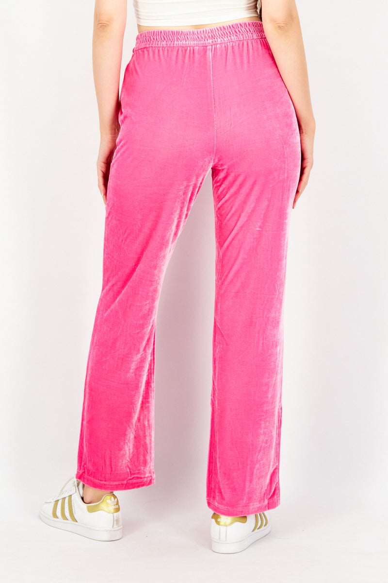 STEVE MADDEN Women Regular Fit High Rise Textured Pull-On Palazzo Pant, Pink - Image 2