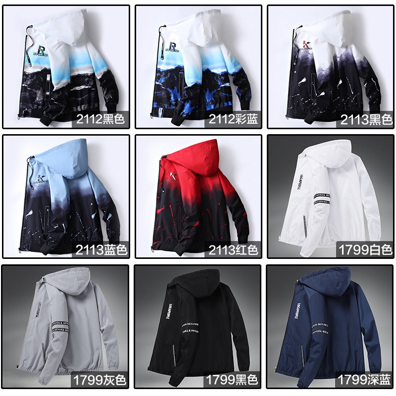 Jacket Men'S Casual Korean Fashionable Thin Top Men'S Fashion Tooling Hooded Student Jacket Men'S - Image 5