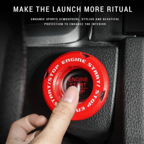 DETACHI Car Start Button Cover, Plastic Rotatable Push Start Switch Cover, Anti Scratch Interior Decoration Accessory, Ignition Cover Protector Engine Push Button Sticker for All Cars - Image 4
