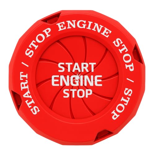 DETACHI Car Start Button Cover, Plastic Rotatable Push Start Switch Cover, Anti Scratch Interior Decoration Accessory, Ignition Cover Protector Engine Push Button Sticker for All Cars - Image 1