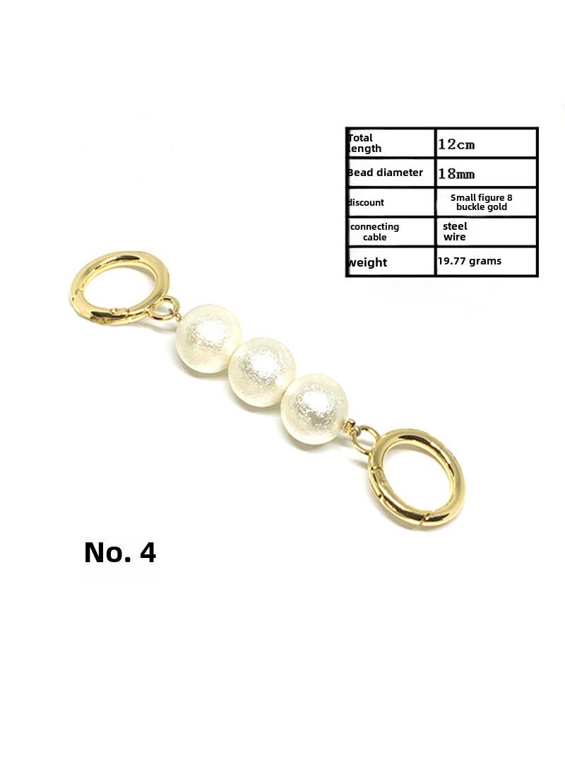 Generic DIY Pearl Chain Strap Extender for Handbags No. 4 light gold small 8 18mm embossed beads extended chain 