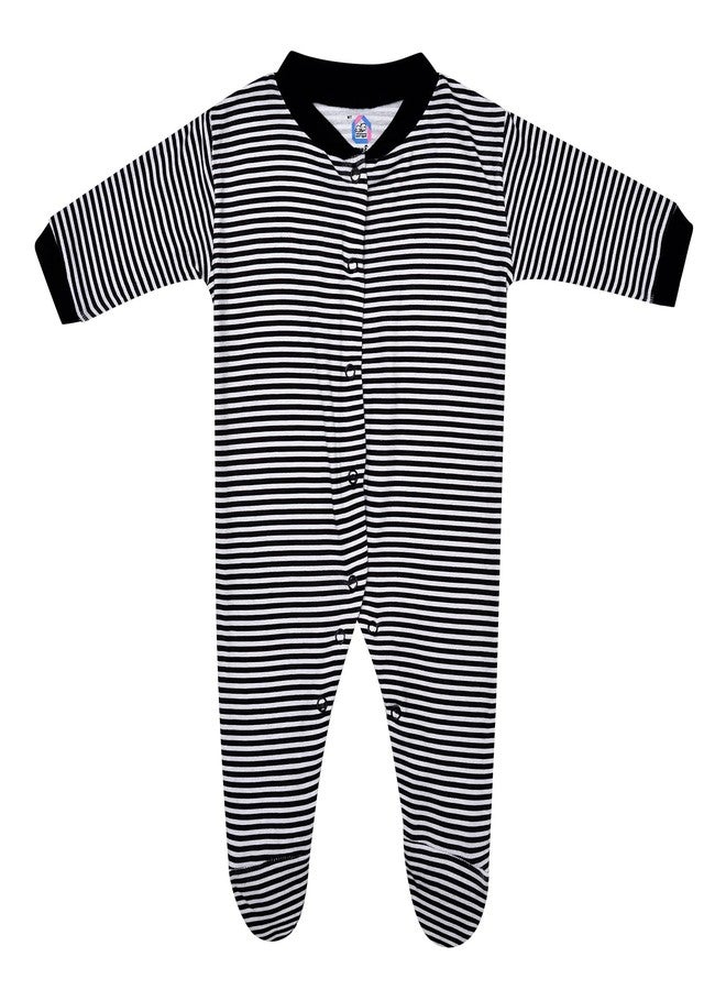 Magic Town Baby Front open Rompers/Jumpsuit Sleepsuit Full Sleeve, Snap Button for Boys and Girls pack of 3 Black (Newborn) - Image 4