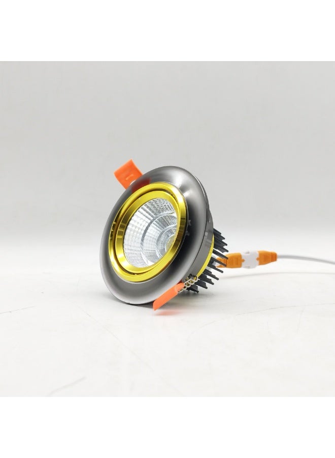 م.م.ذ  دحاولا صخشلا ةكرش اهمزاولو ةرانلا  تادعم ةراجتل زنيل دنآ وتلب سبوت لايت سقفي PLATO COB متحرك 5 واط – جسم أسود وذهبي، إضاءة بيضاء باردة 6000K إضاءة LED فاخرة للمساحات العصرية - Image 2