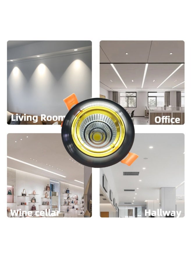 م.م.ذ  دحاولا صخشلا ةكرش اهمزاولو ةرانلا  تادعم ةراجتل زنيل دنآ وتلب سبوت لايت سقفي PLATO COB متحرك 5 واط – جسم أسود وذهبي، إضاءة بيضاء باردة 6000K إضاءة LED فاخرة للمساحات العصرية - Image 4