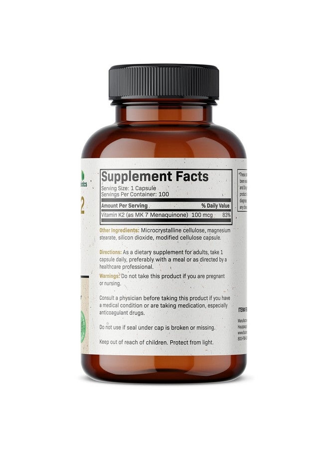 Futurebiotics Vitamin K2 As Mk7 100 Mcg Supports Strong Bones Nongmo 100 Vegetarian Capsules - Image 3