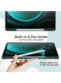 Rock Pow Case for Samsung Galaxy Tab S10 Plus 2024/ S9 Plus/ S9 FE Plus 5G 12.4 Inch 2023 with S Pen Holder Soft TPU Tri-Fold Stand 12.4 inch Cover Case,Support S Pen Charging Auto Wake/Sleep  - Image 3