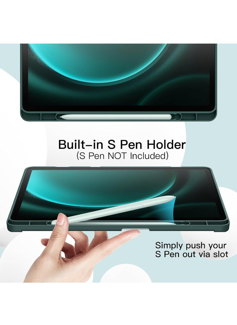 Rock Pow - Case for Samsung Galaxy Tab S10 Plus 2024/ S9 Plus/ S9 FE Plus 5G 12.4 Inch 2023 with S Pen Holder Soft TPU Tri-Fold Stand 12.4 inch Cover Case,Support S Pen Charging Auto Wake/Sleep - Image 1