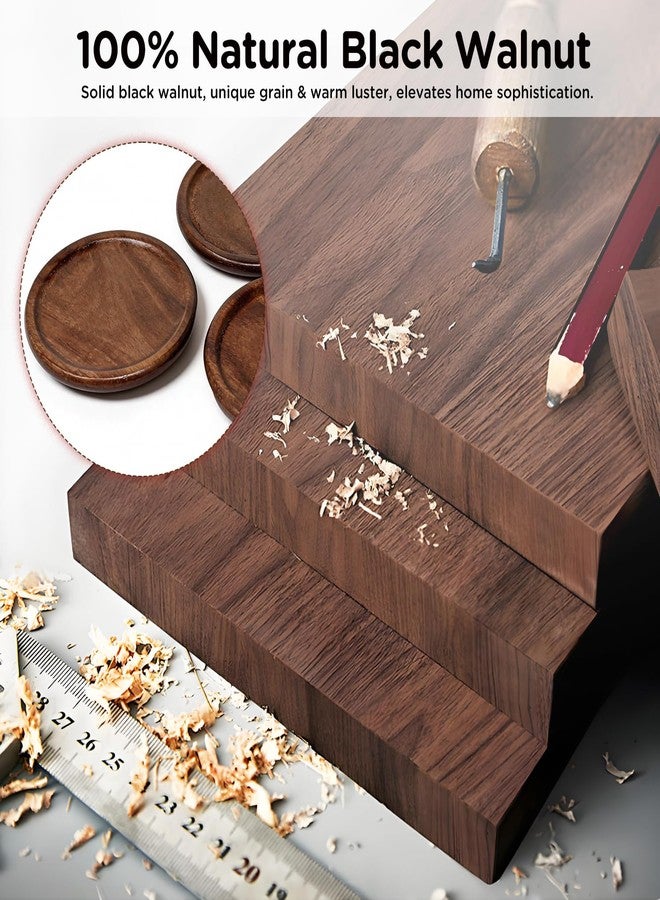 DIDA Coasters Set of 6, Wood Coasters for Drinks with Holder, Coaster for Tabletop Protection, Cup Mat for Hot or Cold Drinks, Non-Slip, Coffee Table Decor Ideal for Home Decor House (Black Walnut) - Image 2