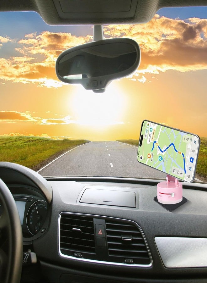 Kingdder Vacuum Magnetic Suction Phone Holder Updated 360° Rotatable and Foldable Magnetic Phone Mount Stand for Car, Gym(Pink) - Image 4