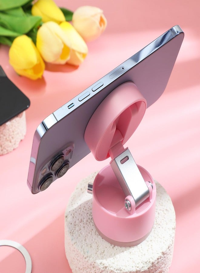 Kingdder Vacuum Magnetic Suction Phone Holder Updated 360° Rotatable and Foldable Magnetic Phone Mount Stand for Car, Gym(Pink) - Image 5