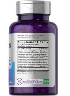 Horbäach Probiotics 120 Billion CFU 14 Strains with Prebiotics for Women & Men 50 Capsules 25 Servings  - Image 2