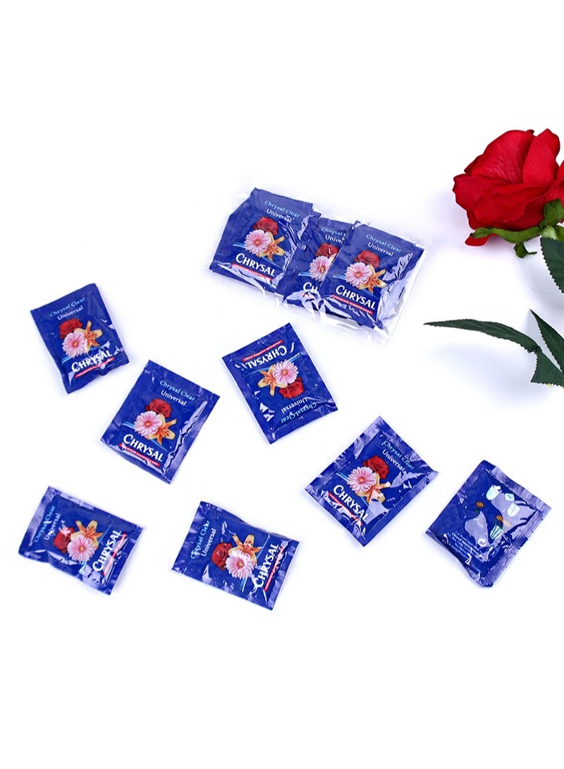 كريسال حزم طعام دقيق للزهور لترتيبات الزهور وباقات الزهور، إمدادات لترتيبات الزهور الطازجة، مادة حفظ الزهور وحل مغذي لتمديد عمر الزهور (5 جرام، 10 عبوات) - Image 4