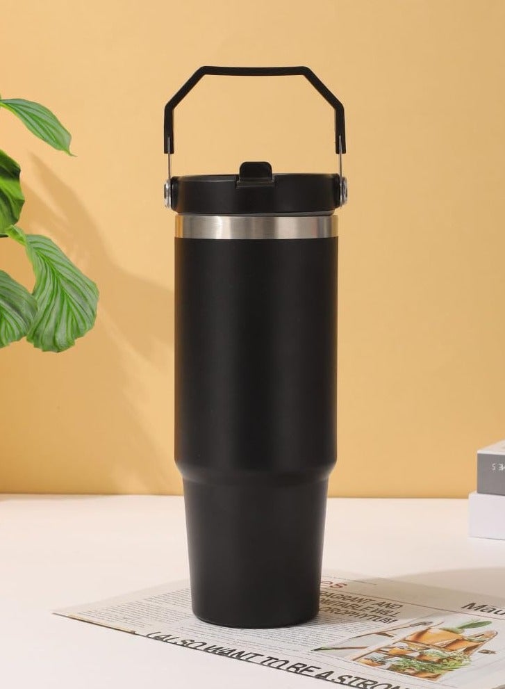 ELTRAZONE 900ml Stainless Steel Leak-Proof Travel Tumbler Mug – Double Wall Vacuum Insulated Sipper Bottle with Straw & Lid, Ideal for Car, Office, Travel & Gym - Image 4