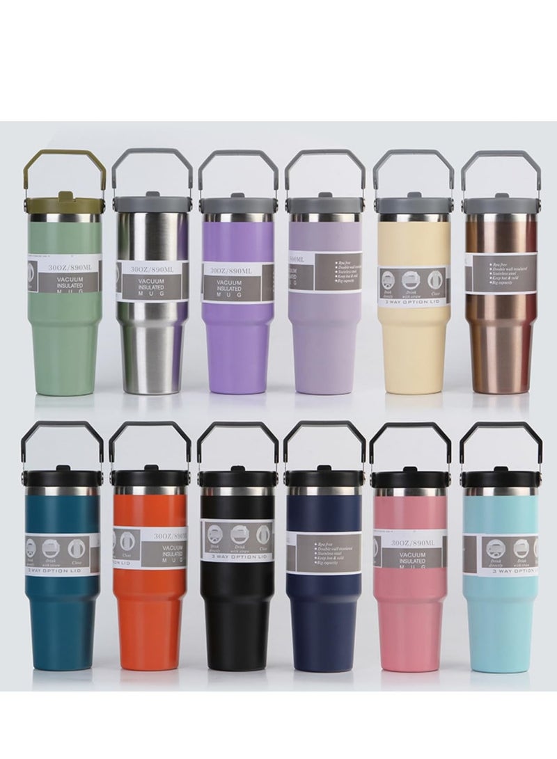 ELTRAZONE 900ml Stainless Steel Leak-Proof Travel Tumbler Mug – Double Wall Vacuum Insulated Sipper Bottle with Straw & Lid, Ideal for Car, Office, Travel & Gym - Image 5