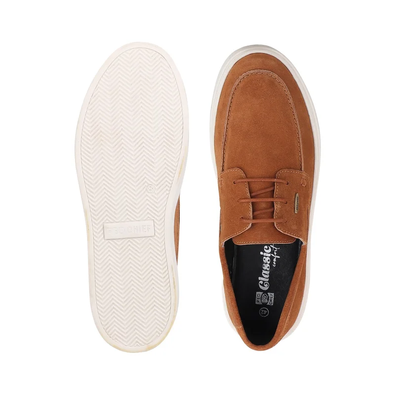 Red Chief Comfortable Genuine Leather Sneaker For Men | Rc4010 Rust