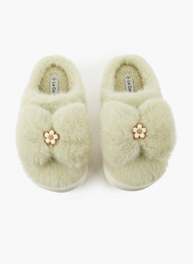 Le Confort Women Floral Accent Bedroom Slides - Image 1