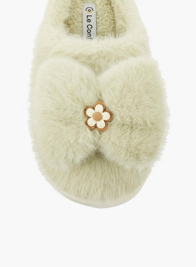 Le Confort Women Floral Accent Bedroom Slides - Image 4
