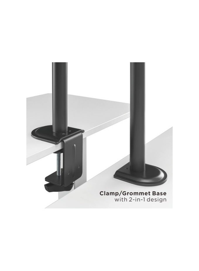 Newstar LDT66-C012 Steel Articulating Monitor Arm – Fits 17–32″ LED/LCD – Supports up to 9 kg – Full Motion: Tilt ±45°, Swivel ±90°, Rotate ±180° – Clamp & Grommet Mount – VESA 75×75/100×100 - Image 3