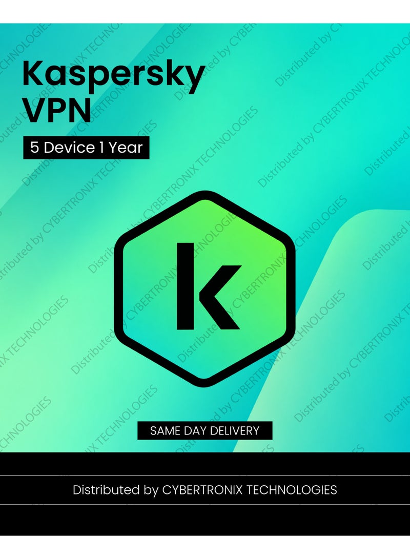 كاسبرسكي VPN | 5 أجهزة لمدة سنة | ترخيص رقمي | توصيل في نفس اليوم