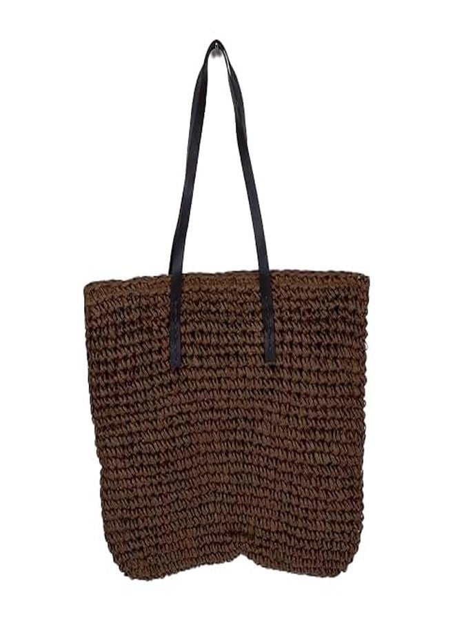 DENOVA stylish Rafia Handbag, Chocolate Brown tote, travel friendly, ideal for shopping, outing for women and girls - Image 3