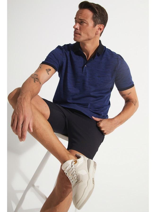 جون تيشيرت بولو رجالي قطن أزرق حصري لشهر يونيو - Image 3