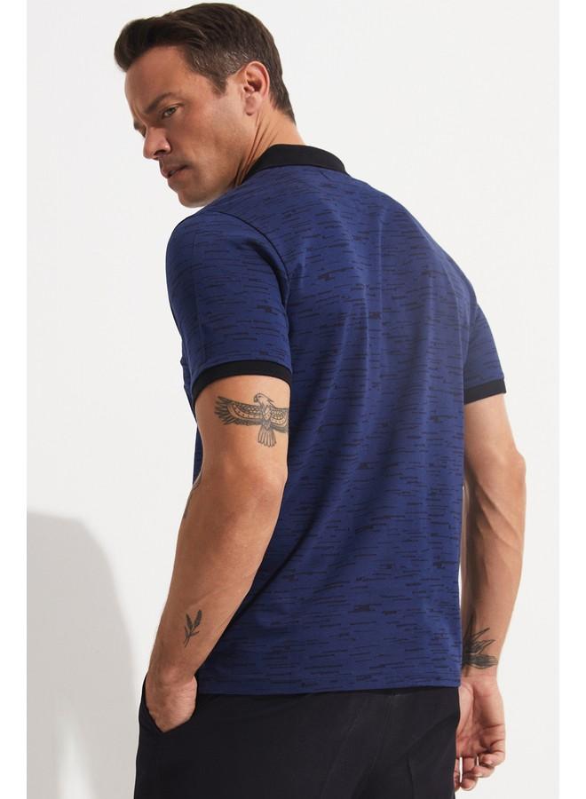 جون تيشيرت بولو رجالي قطن أزرق حصري لشهر يونيو - Image 5