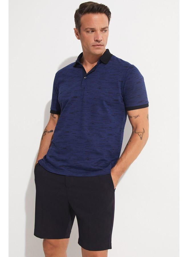 جون تيشيرت بولو رجالي قطن أزرق حصري لشهر يونيو - Image 4