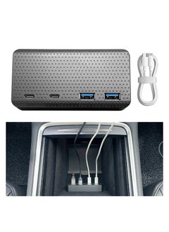 Generic 4-in-1 USB Hub Center Console Docking Station for Tesla Model 3/Y (2021) - Fast Charge USB PD for Dashcam, Sentry Mode, and Phone (Not Compatible with 2022 Models)  - Image 1