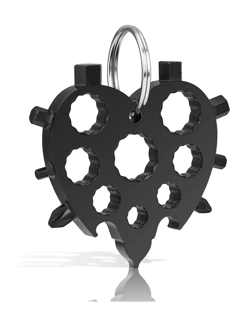 SYOSI 20 In 1 Multifunctional Snowflake Wrench Cardioid Tool Stainless Steel Octagonal Wrench Hexagonal Portable Small Tool Delicate Love Model Multitool - Image 1