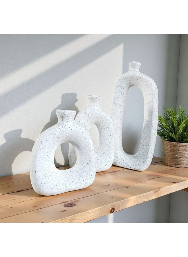 color zone pottery 3-piece set of decorative ceramic vases, perfect for the office and home. - Image 2