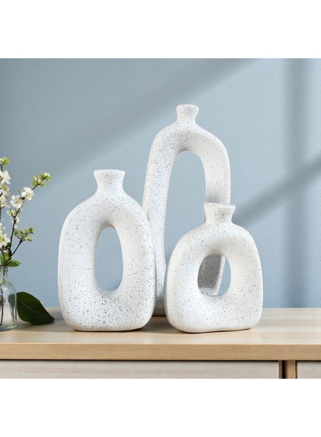 color zone pottery 3-piece set of decorative ceramic vases, perfect for the office and home. - Image 3