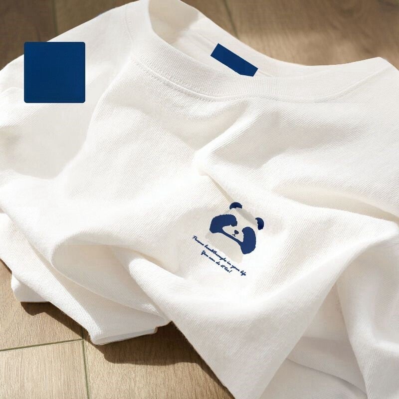 White T-shirt men's short-sleeved 2025 summer new pure cotton T-shirt men's American loose men's long-sleeved undershirt - Image 2