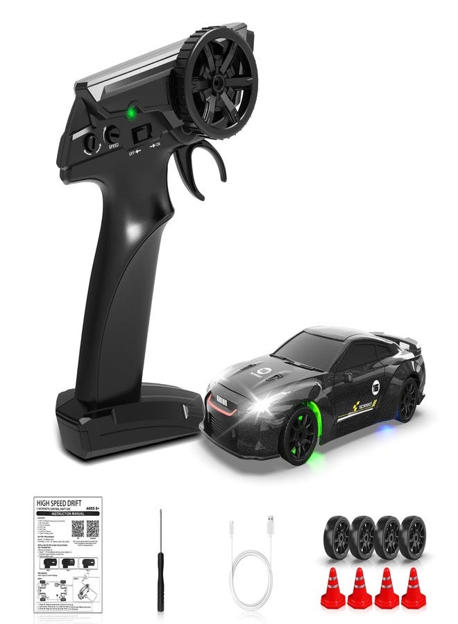 Sakeye 1/43 RC Drift Car, Mini Drifting RC Car with Gyro 2.4GHz Full Proportional Drift Cars 4WD RTR Remote Control Cars with Colorful Lights High Speed Fast Racing Vehicle Gift for Kids Boys Adults - Image 1