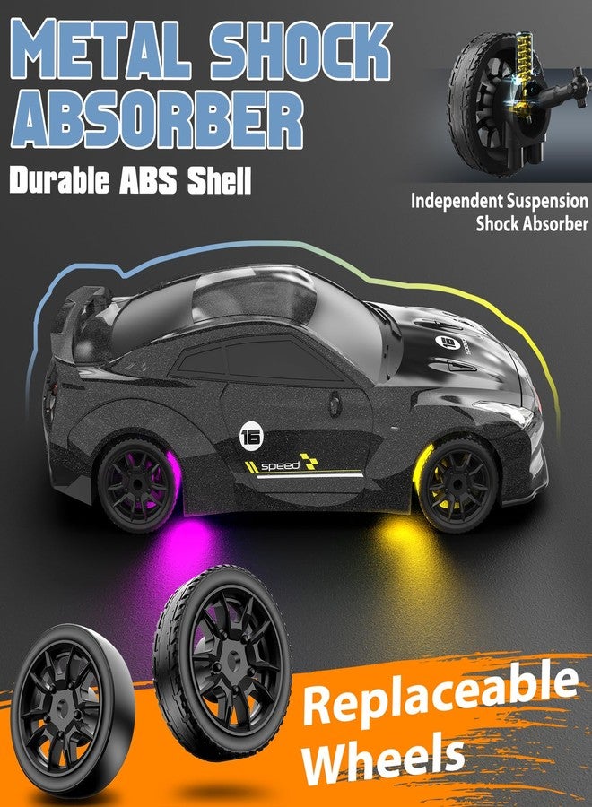 Sakeye 1/43 RC Drift Car, Mini Drifting RC Car with Gyro 2.4GHz Full Proportional Drift Cars 4WD RTR Remote Control Cars with Colorful Lights High Speed Fast Racing Vehicle Gift for Kids Boys Adults - Image 5