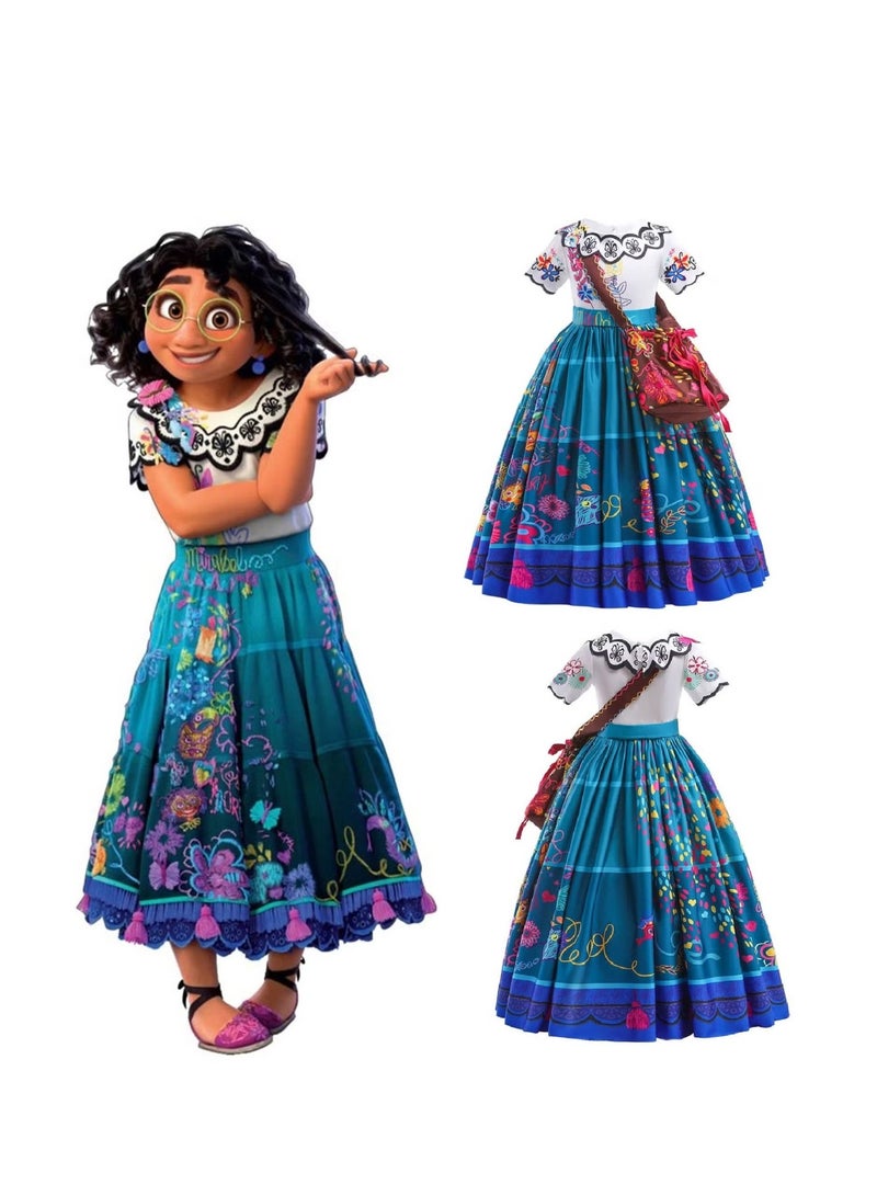 Encanto Girls Princess Mirabelle Costume Dress with Bag Girls Costume from Encanto Animation - Image 5