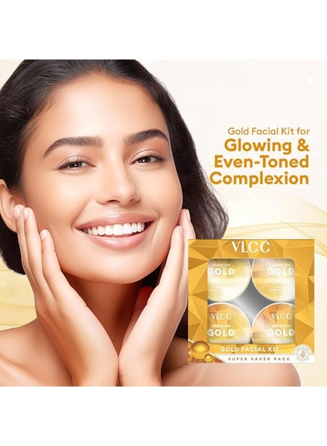 VLCC Gold Facial Kit Super Saver Pack - 1600g - For Bright and Glowing Skin | Parlour Glow with 24K Gold Bhasma | Smooth Skin and Youthful Glow | With Hyaluronic Acid. - Image 3