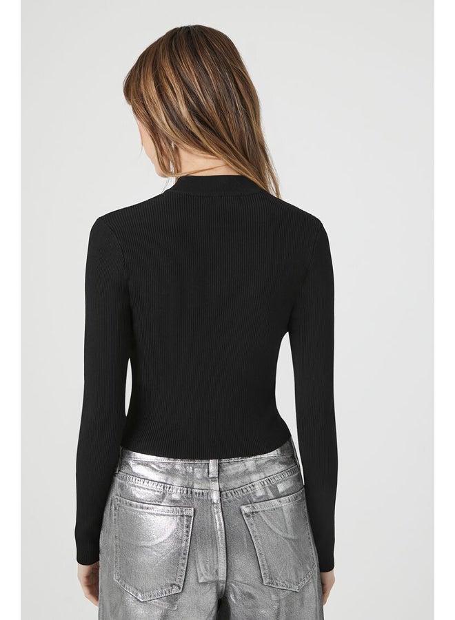 FOREVER 21 Heart Cutout Faux Gem Sweater - Image 4