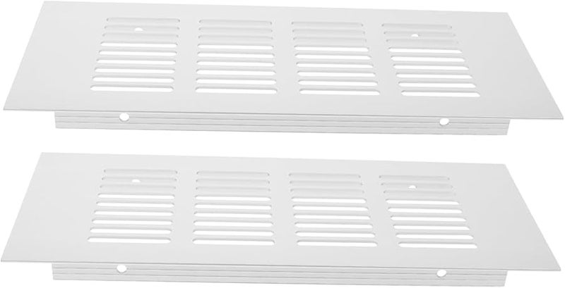 Silver Aluminum Ventilation Grille Cover 2 Pcs for Cabinets Shoe Storage Excellent Airflow Moisture Prevention - Image 2
